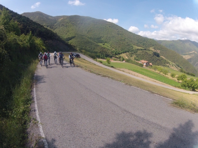  Bike route along a paved section 